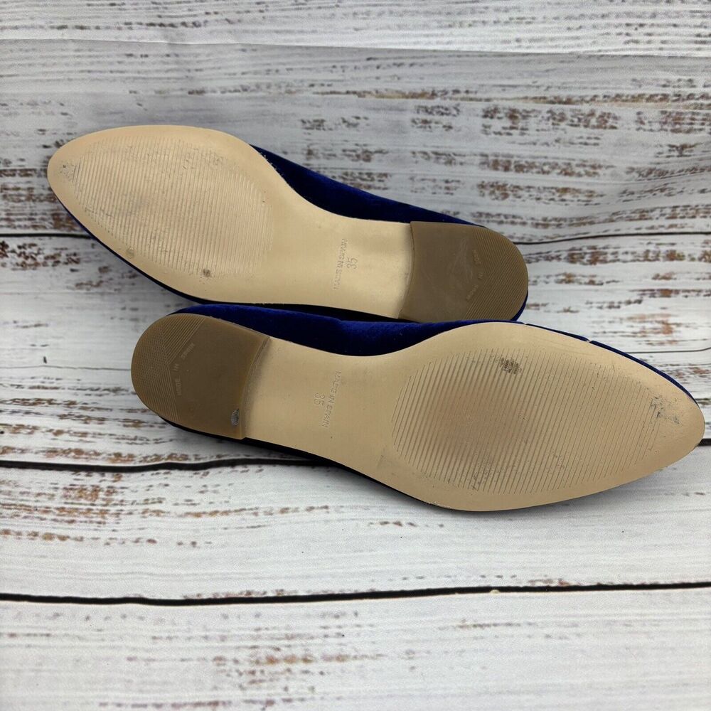 Geppettos Blue Velvet Dog Embroidered Slip On Shoes Flats Spain 35 EU 4.5 US‎ - Picture 10 of 12